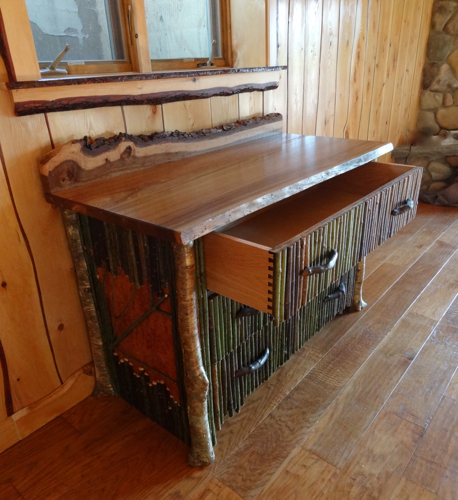 rustic dresser, rustic furniture, fern lodge